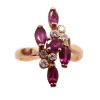 Bague en or jaune, diamants et rubis