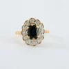 Bague en or jaune, diamants & saphir