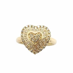 Bague en or jaune diamants