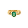 Bague en Or jaune, diamants & émeraude