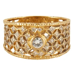 Bague en or jaune, diamant