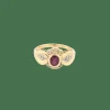 Bague en or jaune diamants et rubis