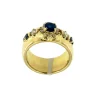 Bague en or jaune, diamants et saphirs certificat IGI