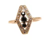 Bague en or jaune, diamants et saphirs