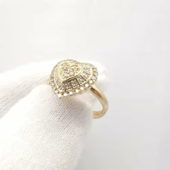 Bague en or jaune diamants