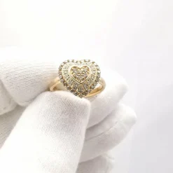 Bague en or jaune diamants