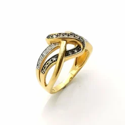 Bague en or jaune diamants