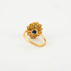 Bague en Or jaune, diamants & saphirs