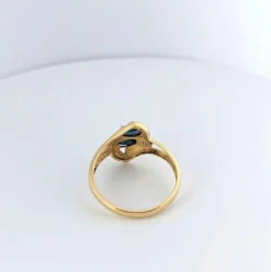 Bague en or jaune diamants et saphirs