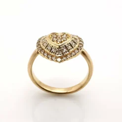 Bague en or jaune diamants