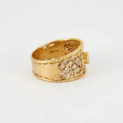 Bague en or jaune, diamant