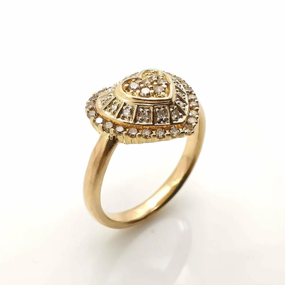 Bague en or jaune diamants