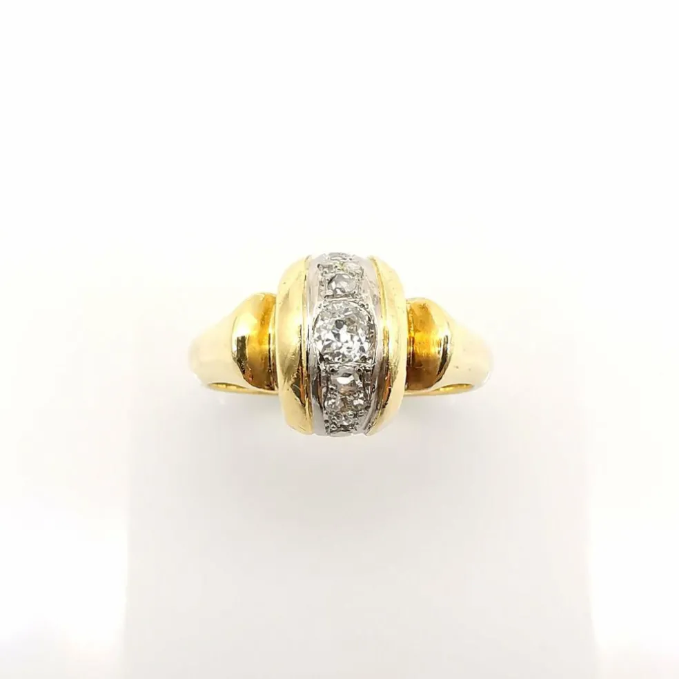 Bague en or jaune diamants