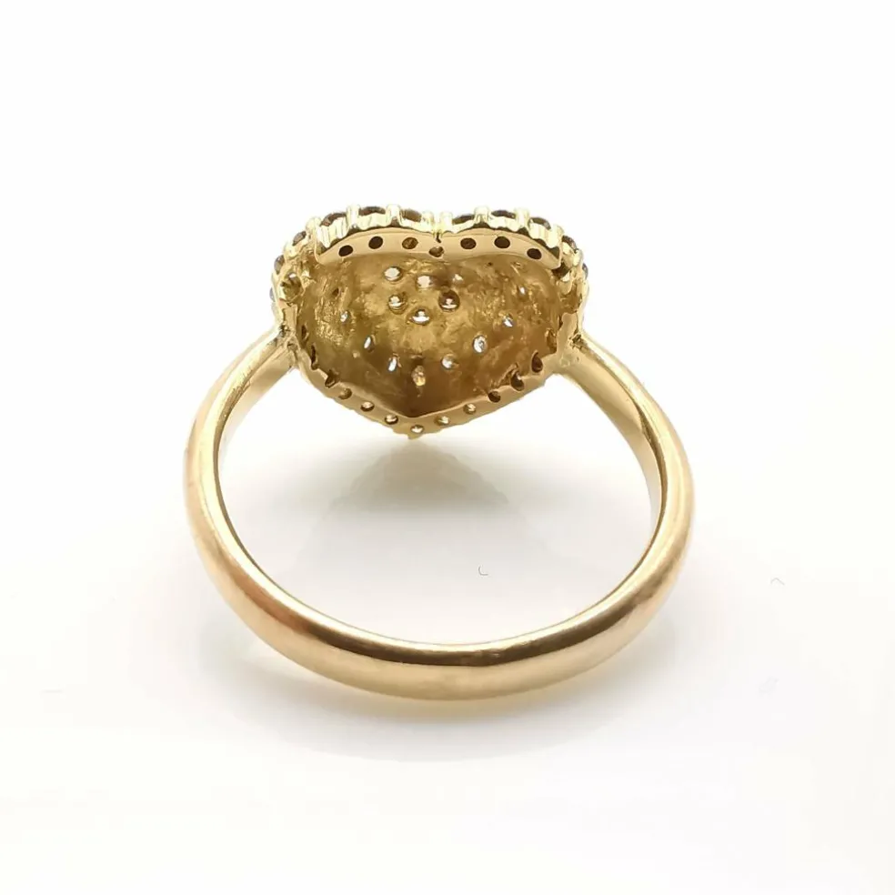 Bague en or jaune diamants