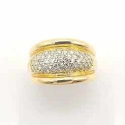 Bague en or jaune diamants