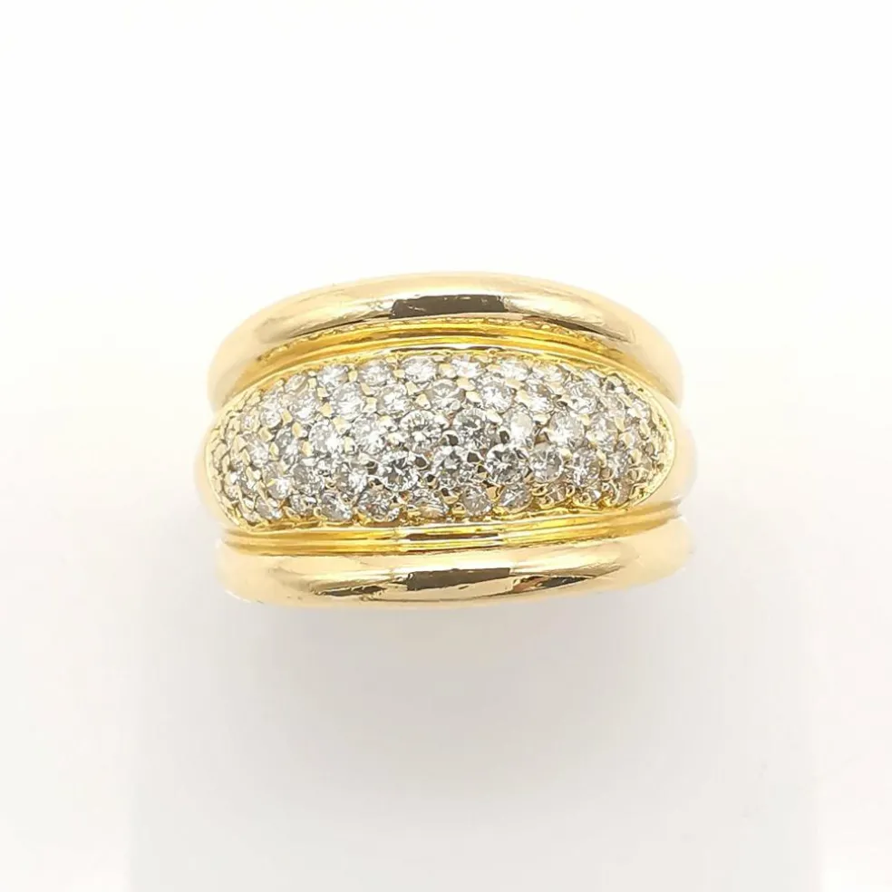 Bague en or jaune diamants