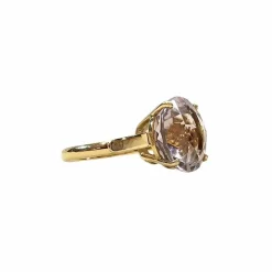 Bague en or jaune et amethyste naturelle