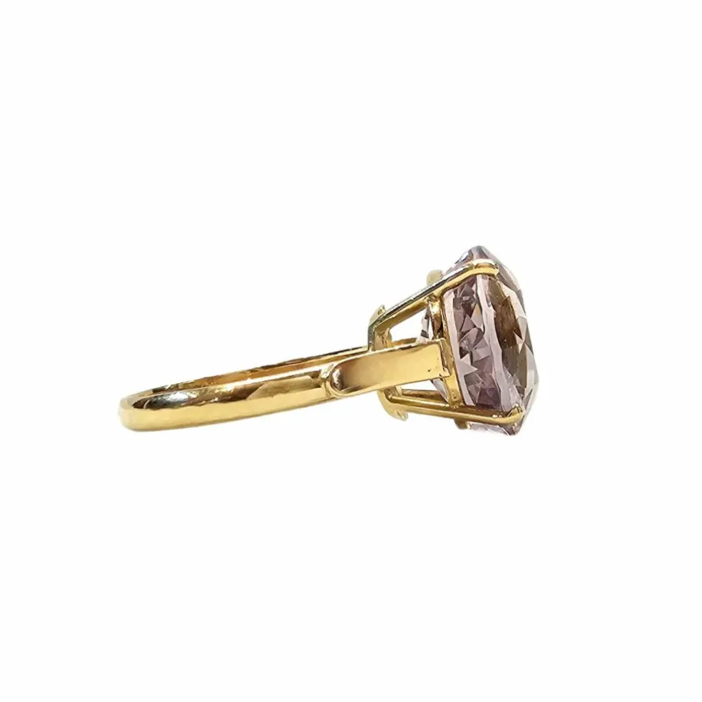 Bague en or jaune et amethyste naturelle