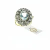 Bague en or jaune et argent , aigue-marine 2.25ct diamants certificat IGI