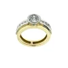 Bague en or jaune et blanc diamant 1.40ct certificat HRD