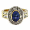 Bague en or jaune et blanc avec saphir de 2,05 ct et diamants