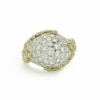 Bague en or jaune et blanc avec diamants