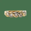 Bague en or jaune et blanc et diamants