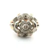 Bague en or jaune et blanc avec diamant central