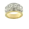 Bague en or jaune et blanc certifiée HRD avec diamants de 3,25 carats