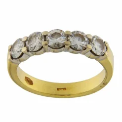 Bague en or jaune et blanc avec diamants de 1,54 ct