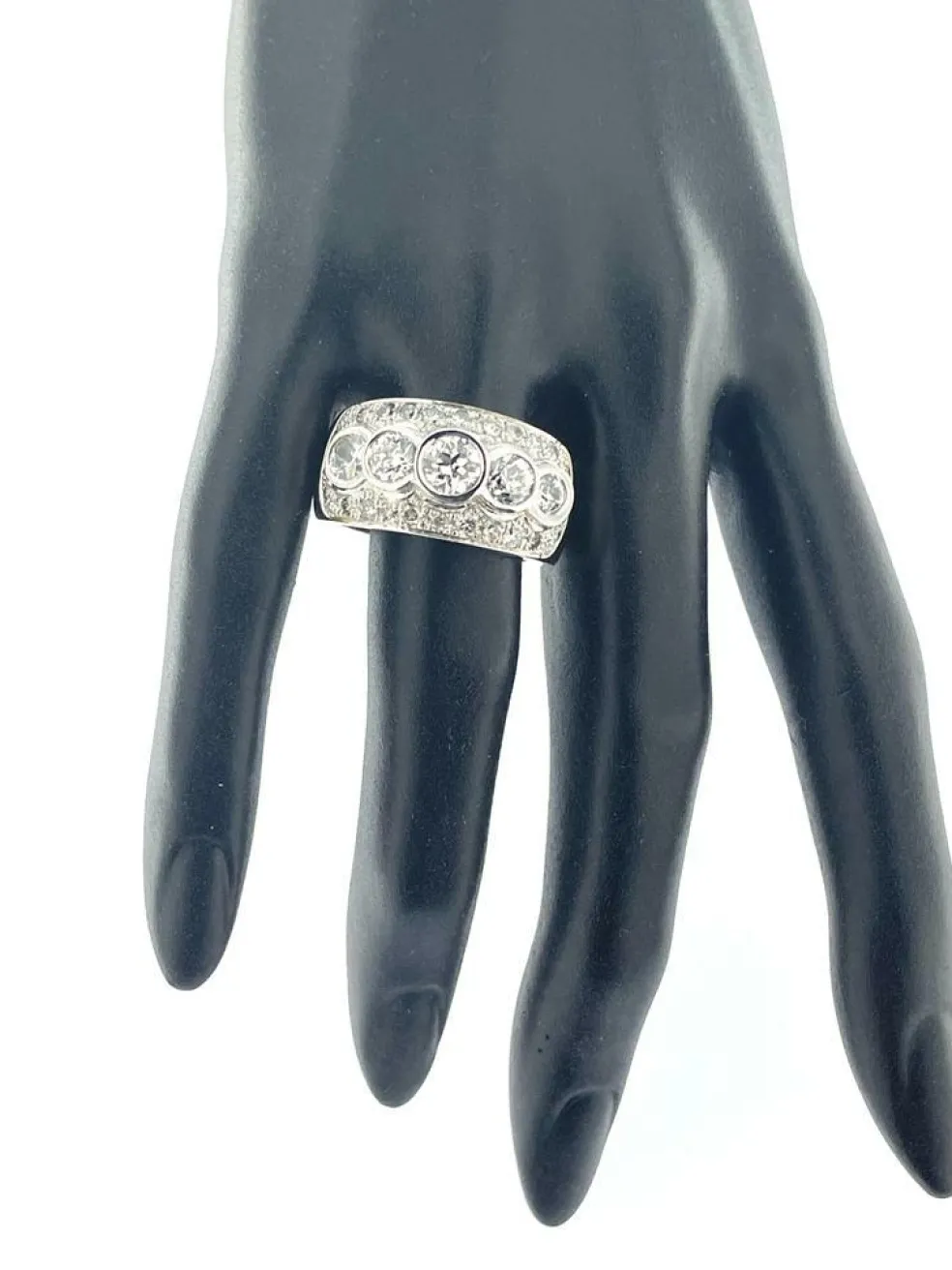 Bague en or jaune et blanc certifiée HRD avec diamants de 3,25 carats
