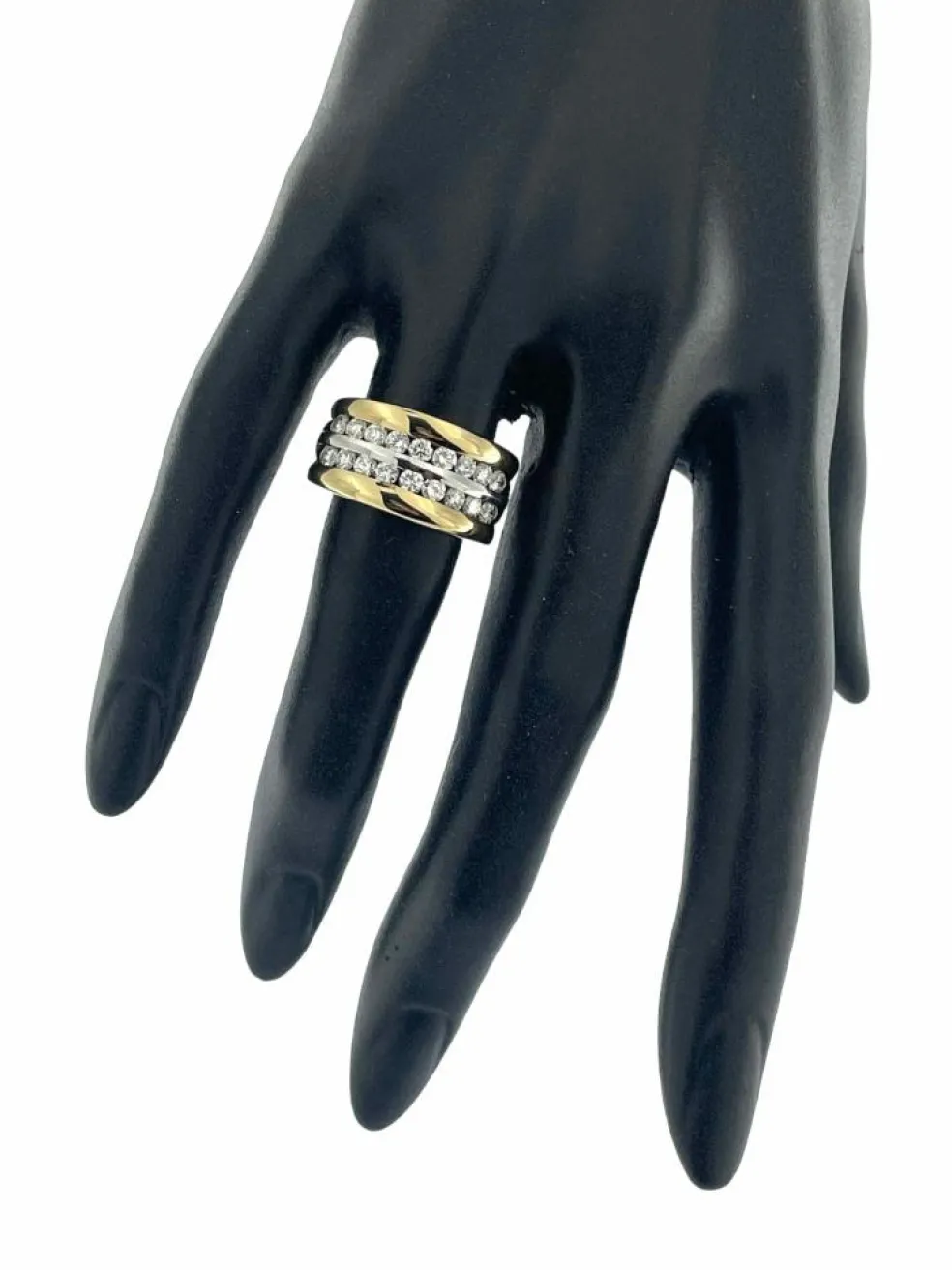 Bague en or jaune et blanc diamants certifiée HRD
