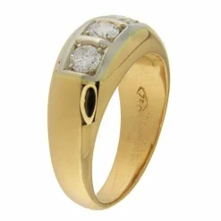 Bague en or jaune et blanc avec diamants de 0,74 ct