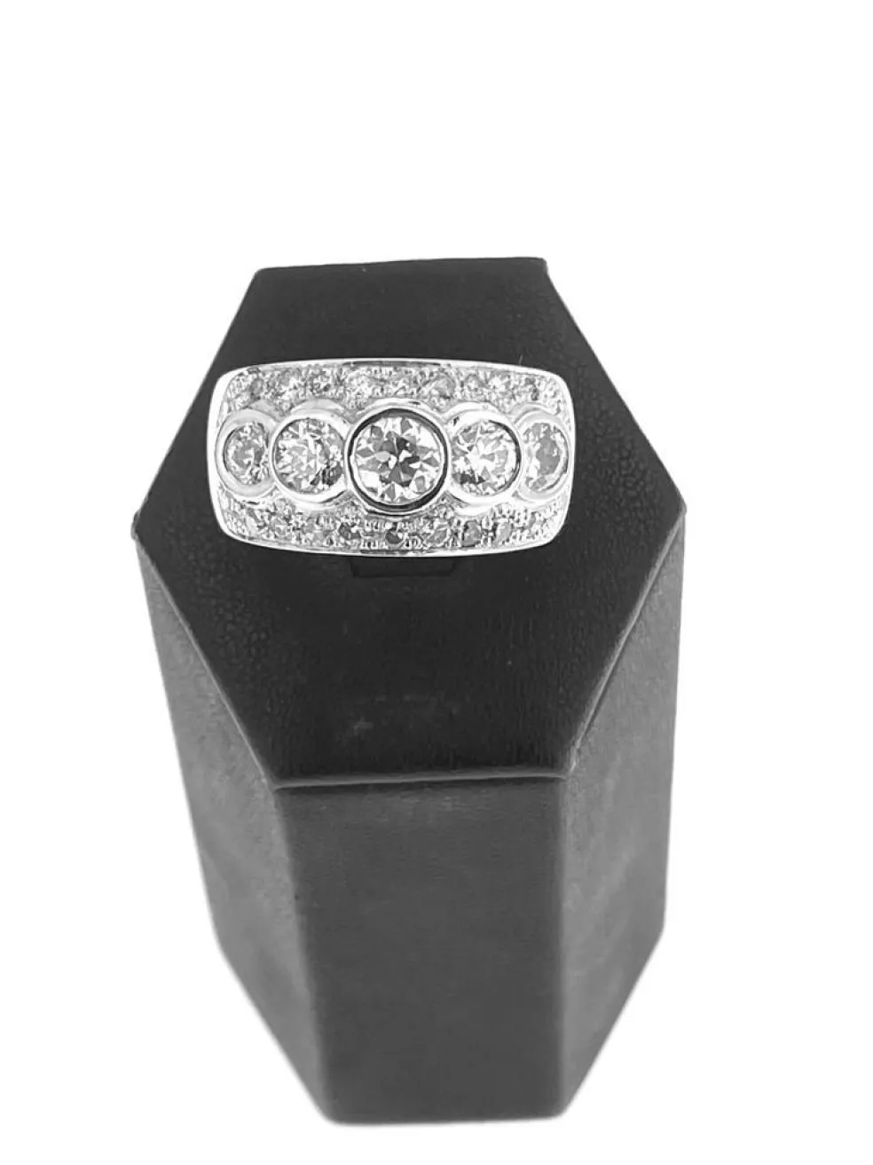 Bague en or jaune et blanc certifiée HRD avec diamants de 3,25 carats