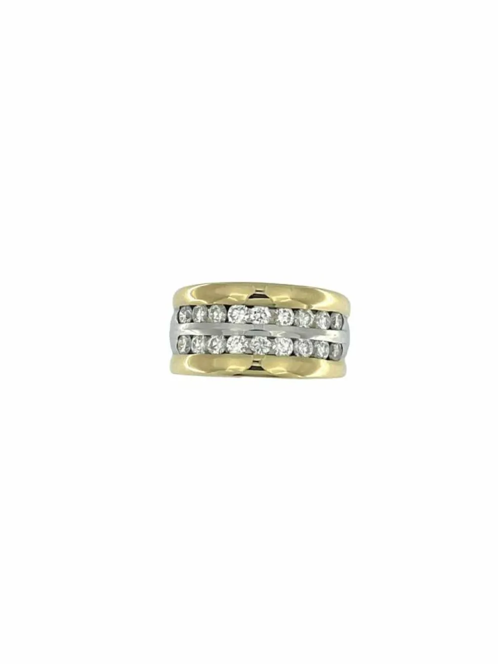 Bague en or jaune et blanc diamants certifiée HRD
