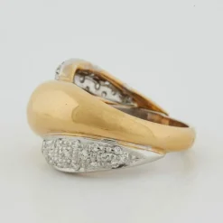 Bague en or jaune et blanc 18 cts