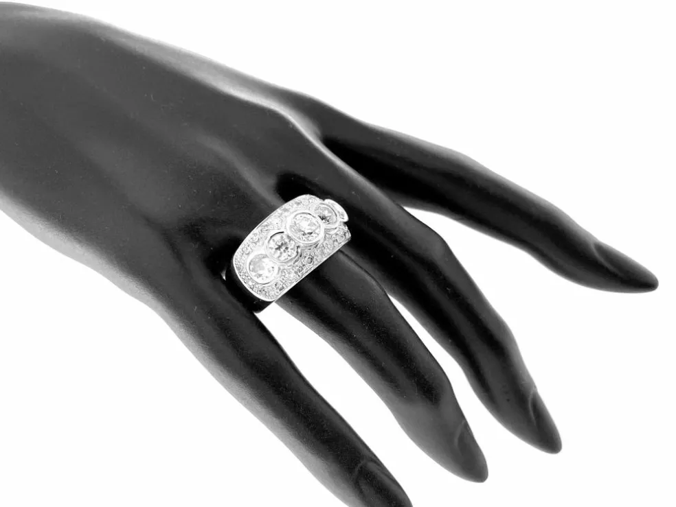 Bague en or jaune et blanc certifiée HRD avec diamants de 3,25 carats