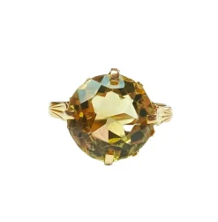 Bague en or jaune et citrine
