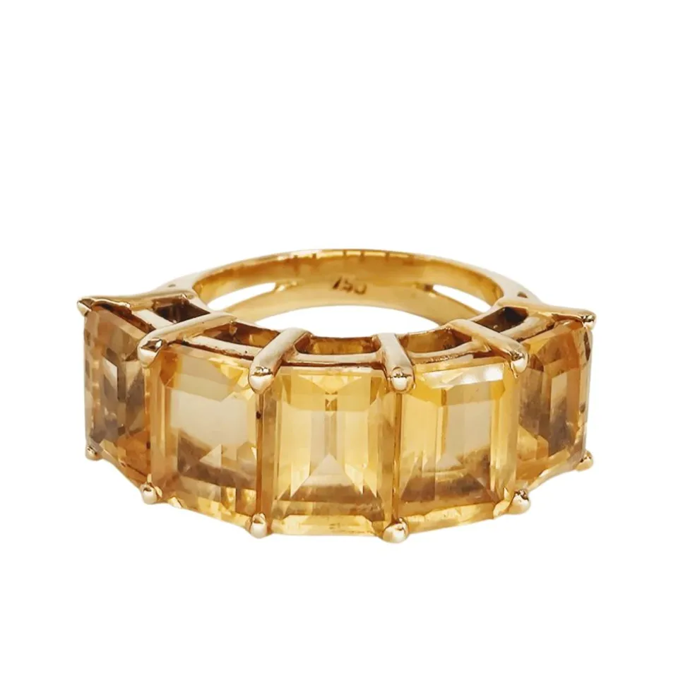 Bague en or jaune et citrines