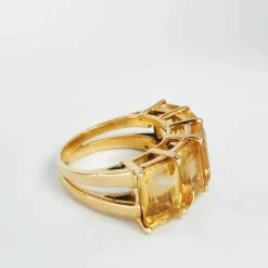 Bague en or jaune et citrines