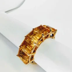 Bague en or jaune et citrines