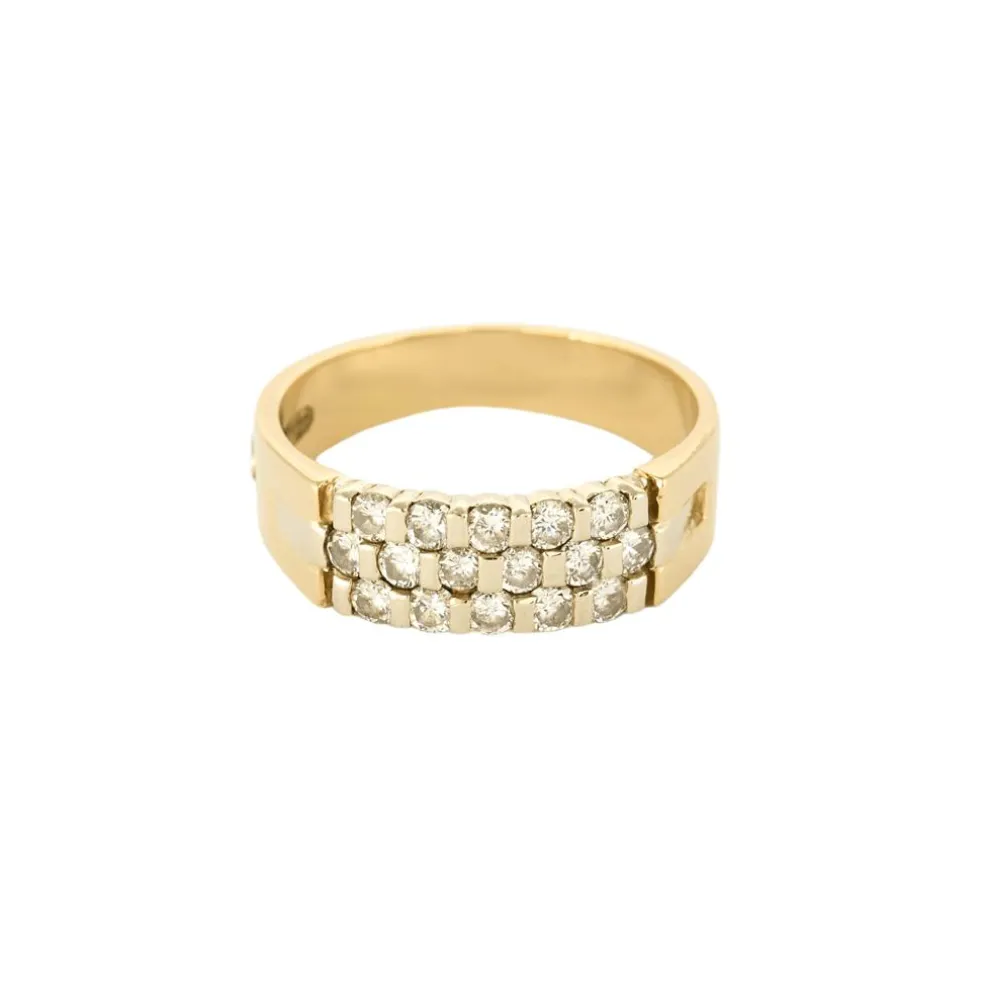 Bague en or jaune et diamants