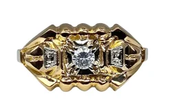 Bague en or jaune et diamants