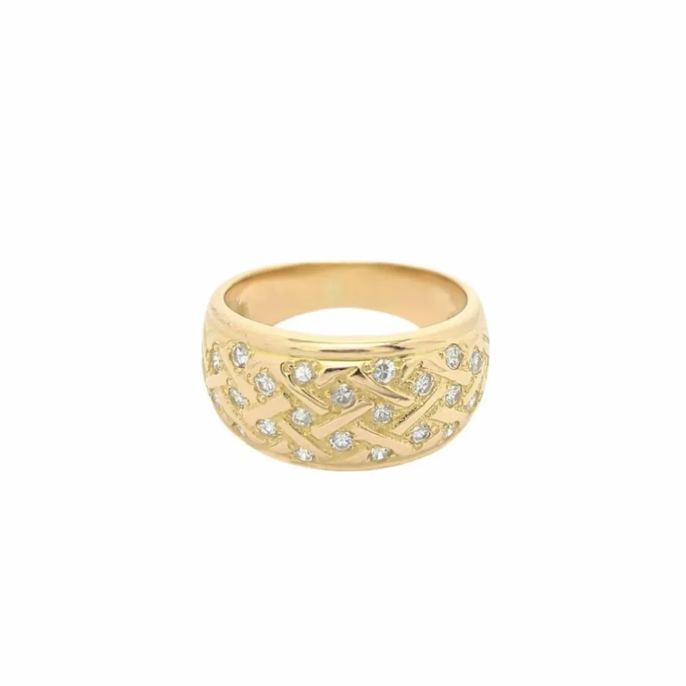 Bague en or jaune et diamants