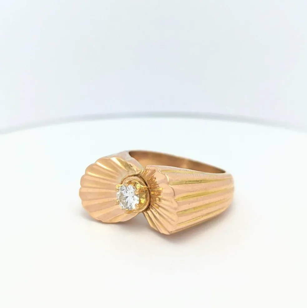 Bague en or jaune et diamant