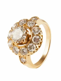 Bague en or jaune et diamants