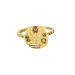 Bague en or jaune et diamants