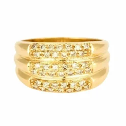 Bague en or jaune et diamants