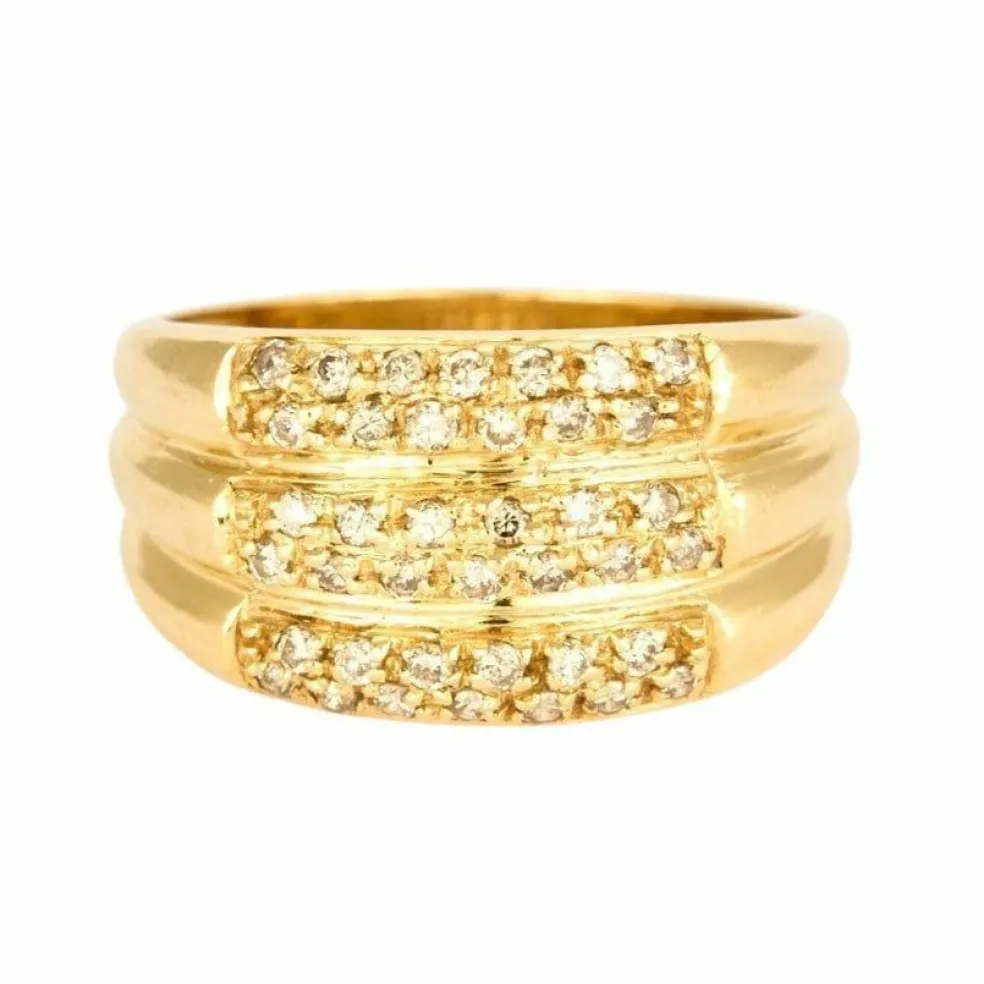 Bague en or jaune et diamants