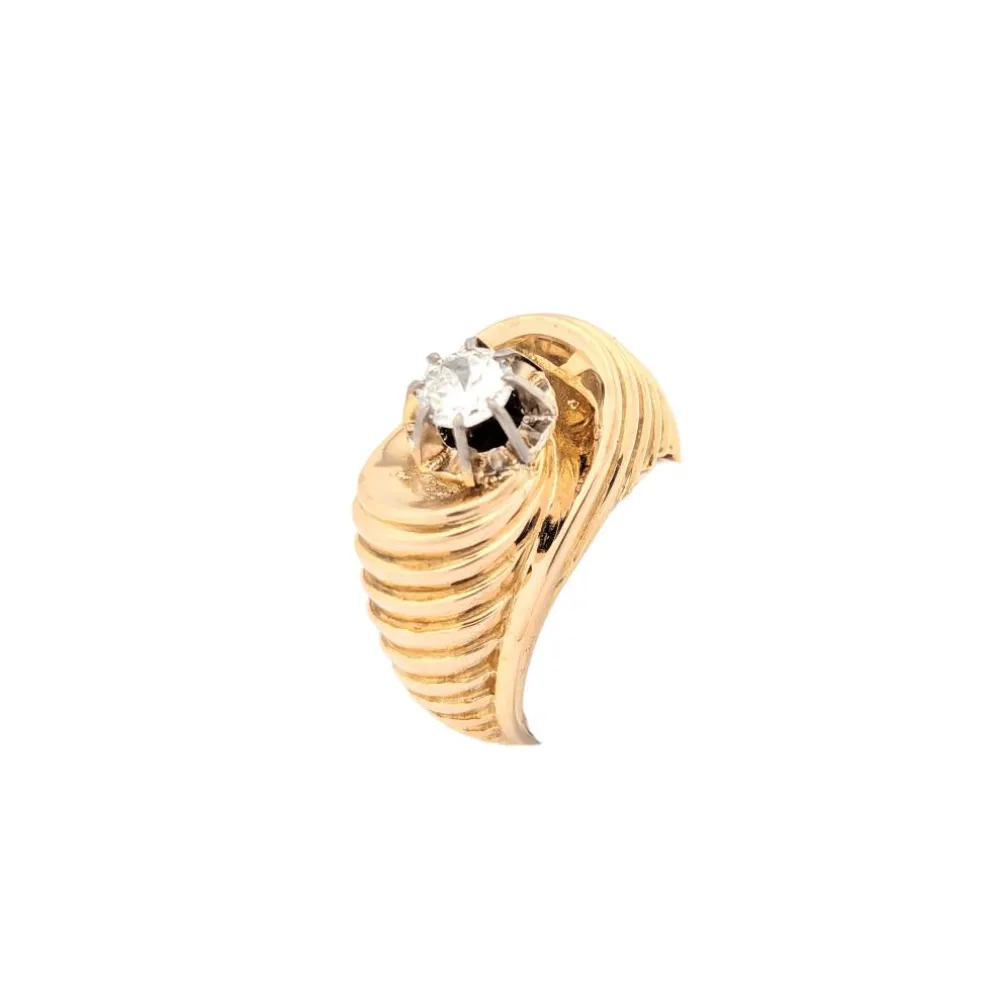 Bague en or jaune et diamant